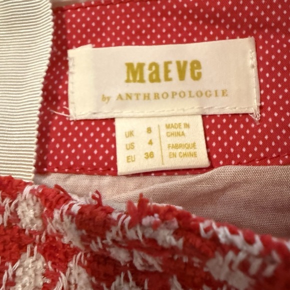 Anthropologie Maeve Womens Size 4 Sleeveless Red White Gingham Peplum Top - Picture 7 of 13